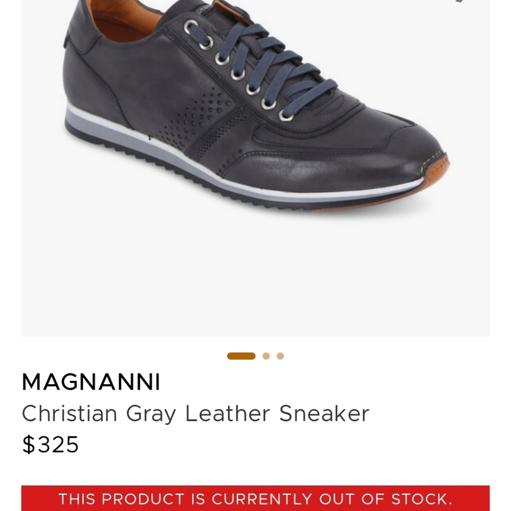 Magnanni Cristian Christian Gray Leather Casual Dress Sneaker Shoe Spain Men 13 - Picture 6 of 16